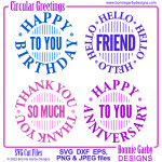 Circular Greetings SVG/Clip Art Bundle
